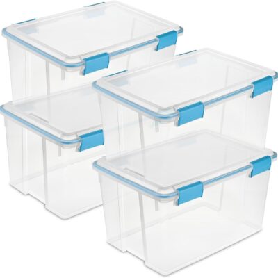 Fully Transparent PP Airtight Storage Bin Set – Blue Latches & Silicone Seal