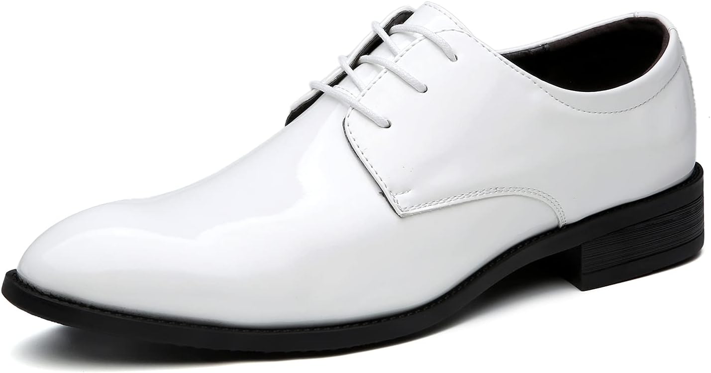 51AesyVjsGS._AC_SL1500_.jpg men Pointed-Toe Tuxedo Dress Shoes Casual Slip-on Loafer - Image 1